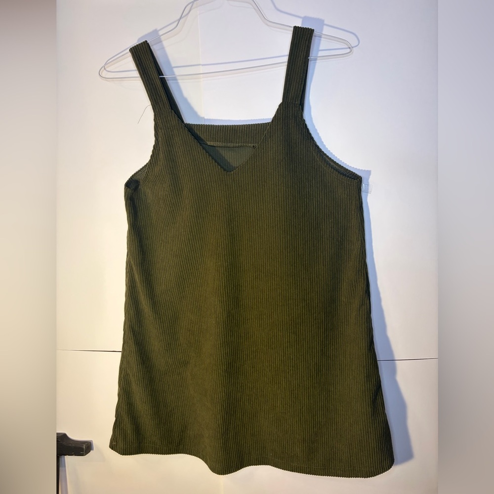 SHEIN Olive‎ Green velvet ribbed DRESS XS - Picture 4 of 7